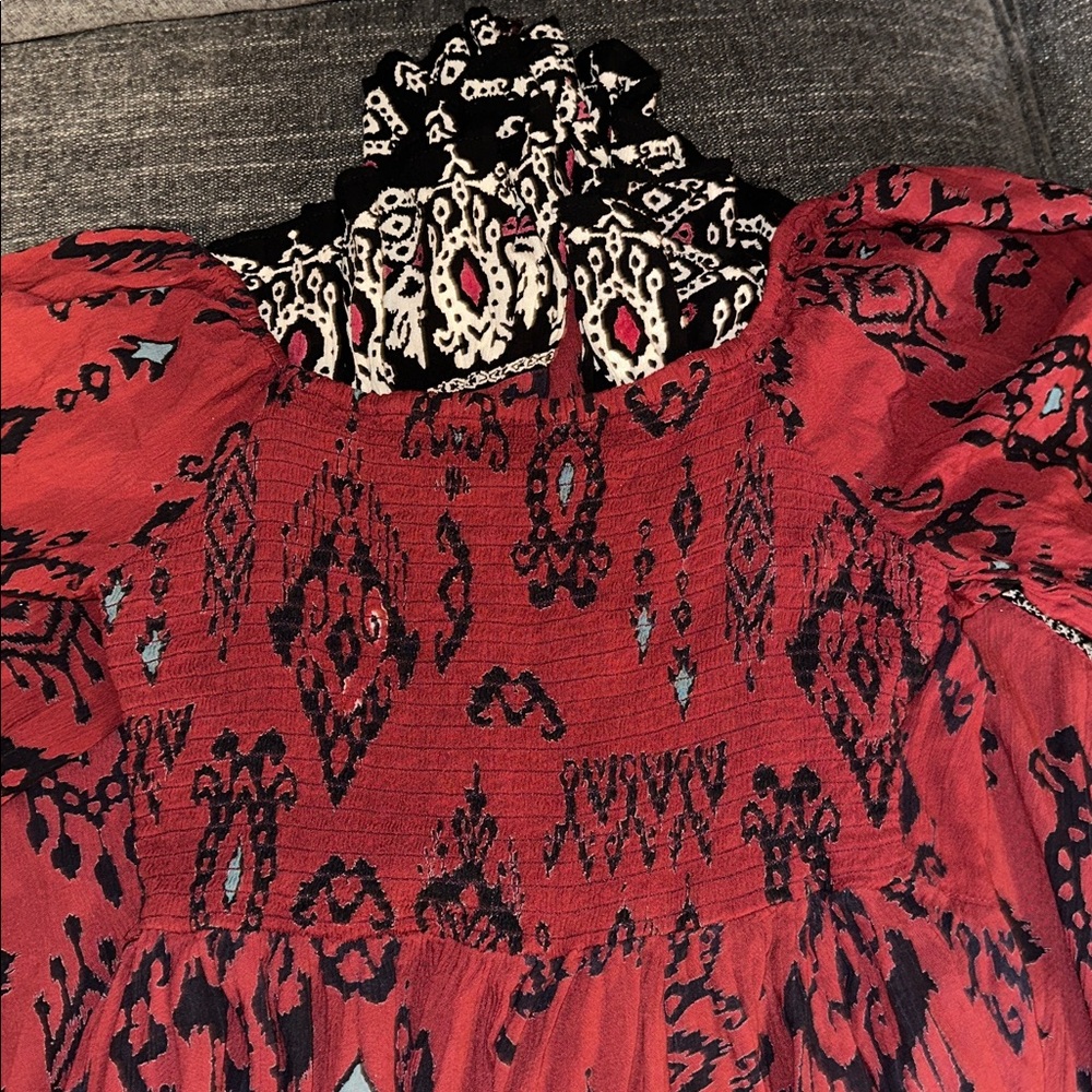 Bohemian Red Patterned Jumpsuit - Picture 4 of 4